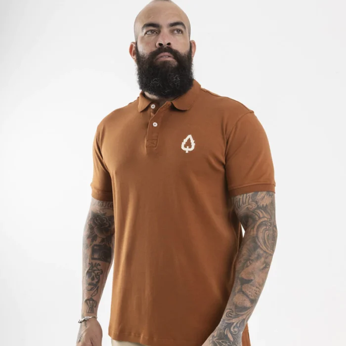 CAMISA GOLA POLO SUEDINE EGIPCIO MARROM