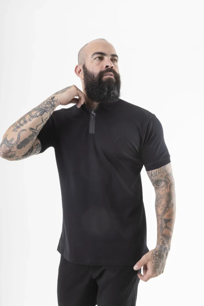 CAMISA GOLA POLO SUEDINE EGIPCIO PRETO - Image 2