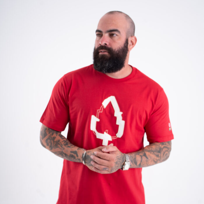 CAMISETA ESTAMPADA LONG VERMELHA APP LOGO