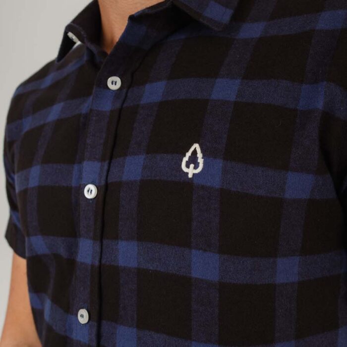 CAMISA MANGA CURTA XADREZ MARINHO BOLD  - AZUL MARINHO