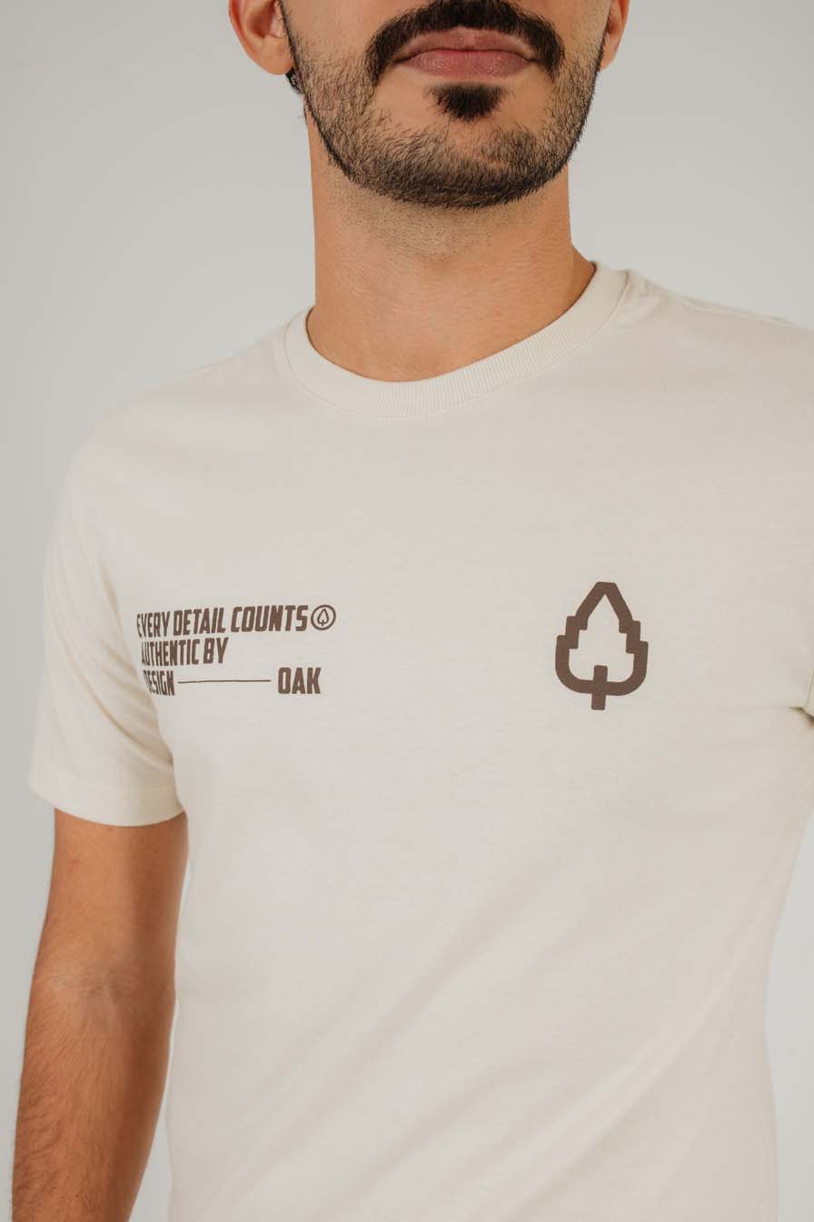 CAMISETA ESTAMPADA SLIM FIT AUTHENTIC BEGE