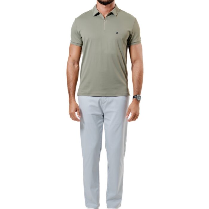 POLO TECH ZIP OLIVE