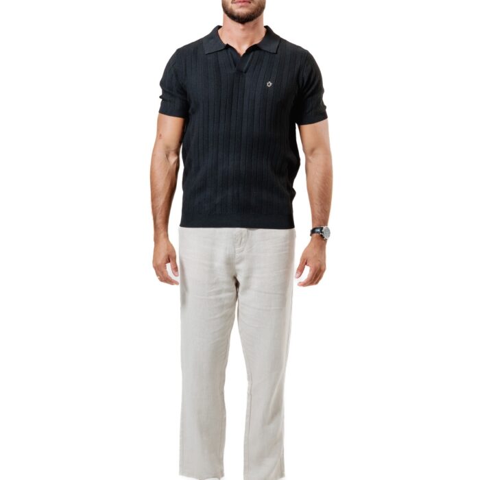 POLO CUBANA TEXTURE LINE BLACK