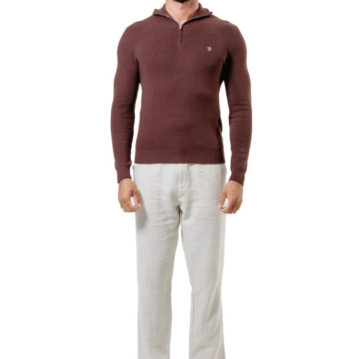 SUÉTER HALF ZIP MOCHA