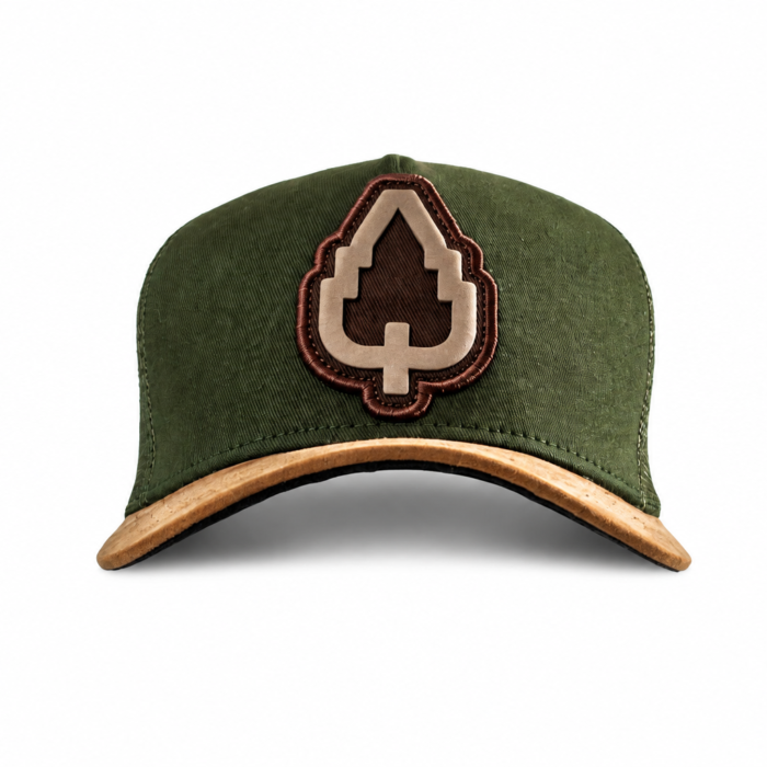Boné OAK Trucker Verde Musgo com Caramelo