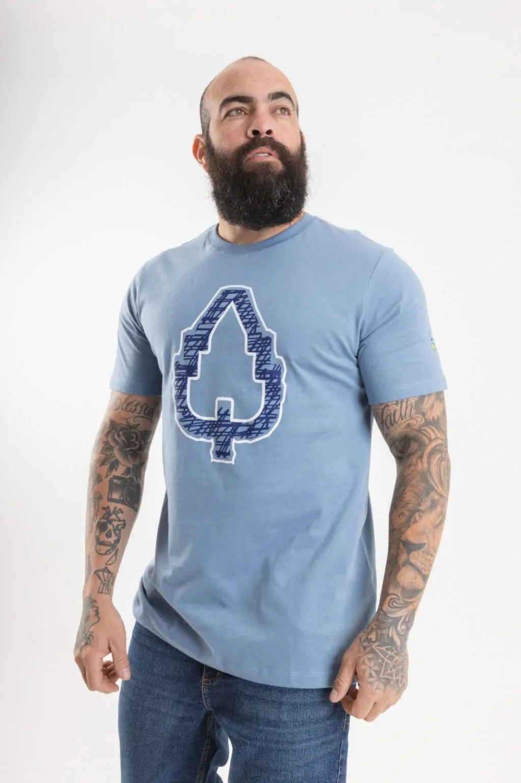 CAMISETA LONG AZUL DRAW