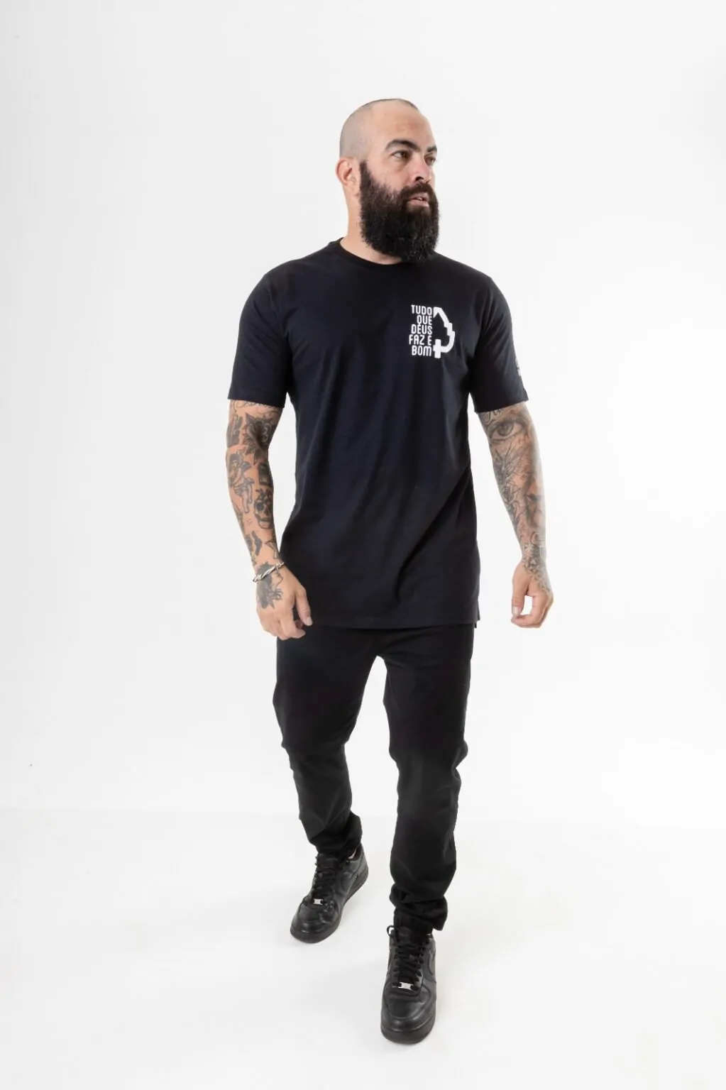 CAMISETA LONG PRETO FRASE - Imagem 5