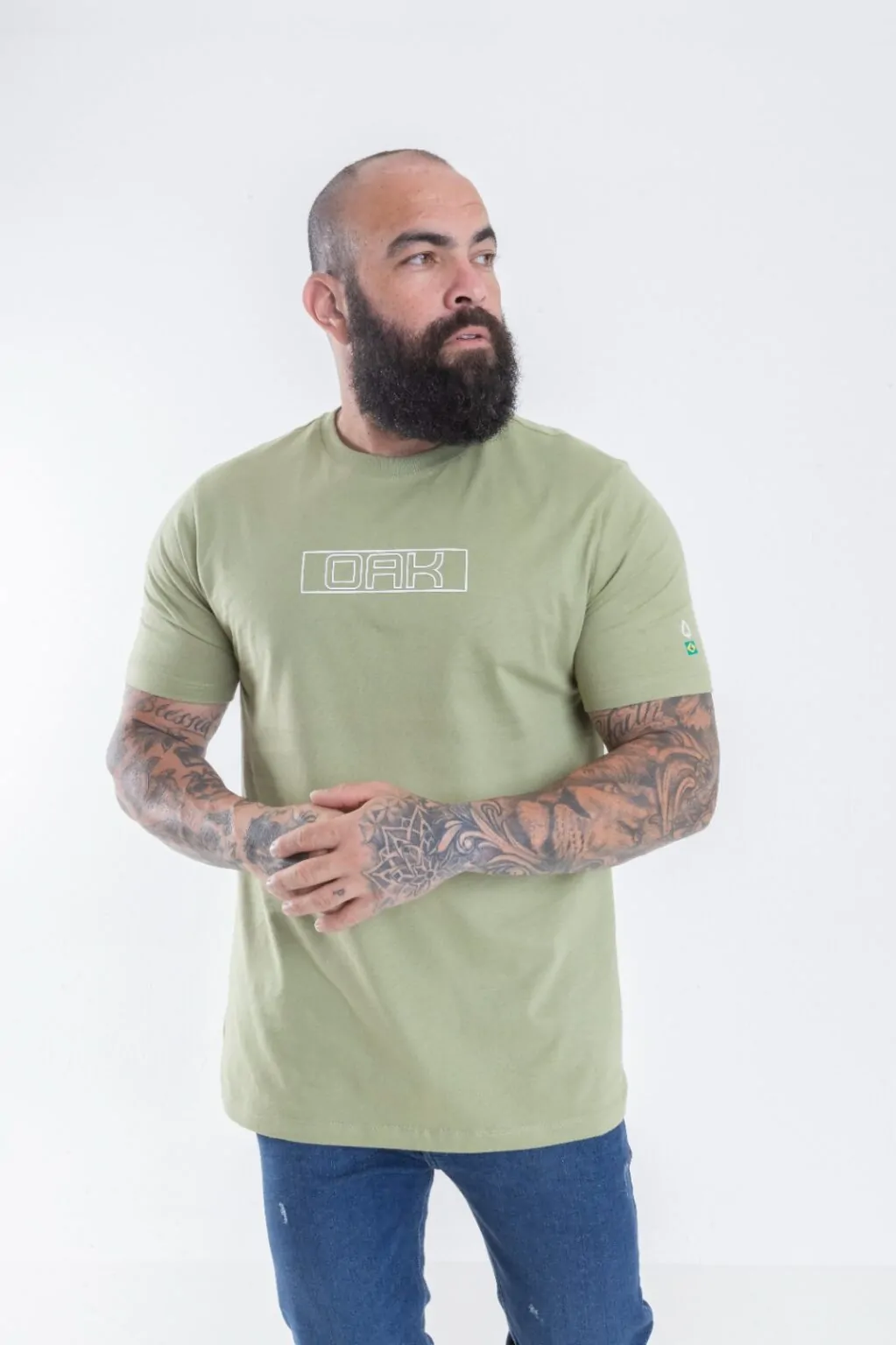 CAMISETA LONG VERDE OAK RECTANGLE
