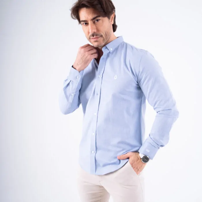 CAMISA MANGA LONGA OXFORD AZUL SERENO