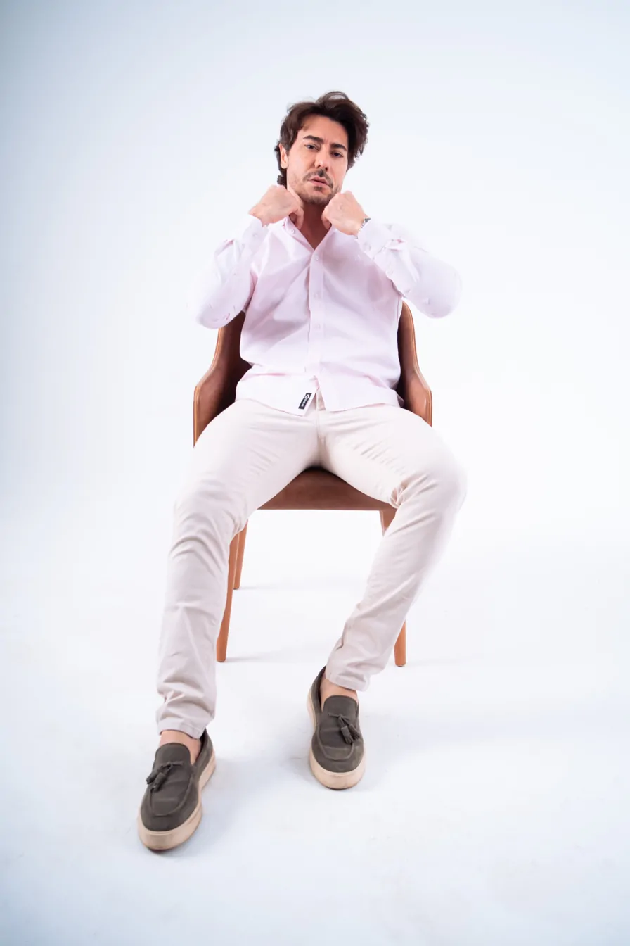 CAMISA MANGA LONGA OXFORD ROSA CLARO - Imagem 2