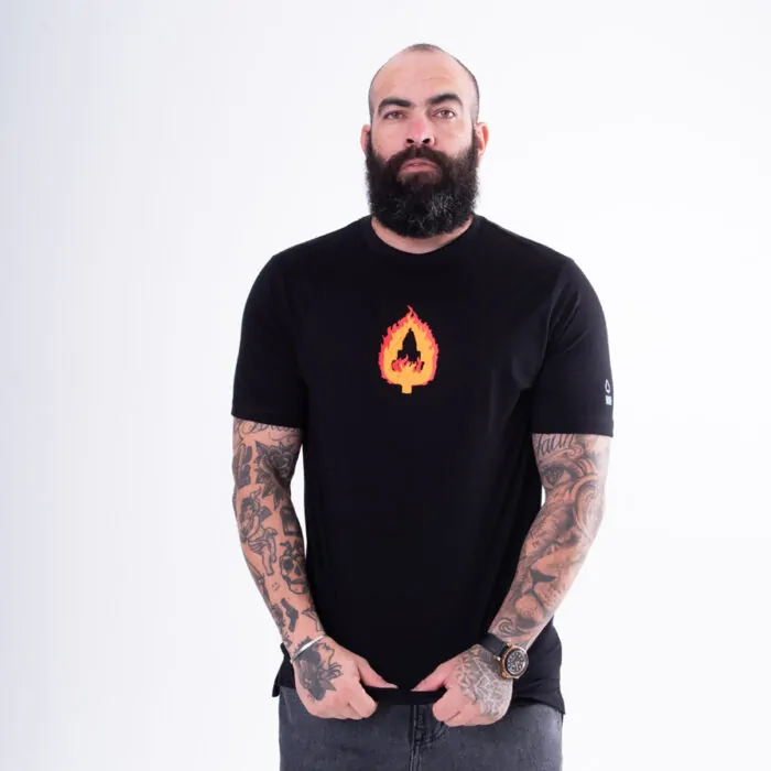 CAMISETA ESTAMPADA LONG BEST SELLER FIRE PRETO