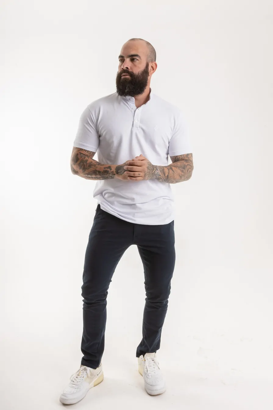 CAMISA HENLEY CHRONOS BRANCA NAVY BLANC - Imagem 6