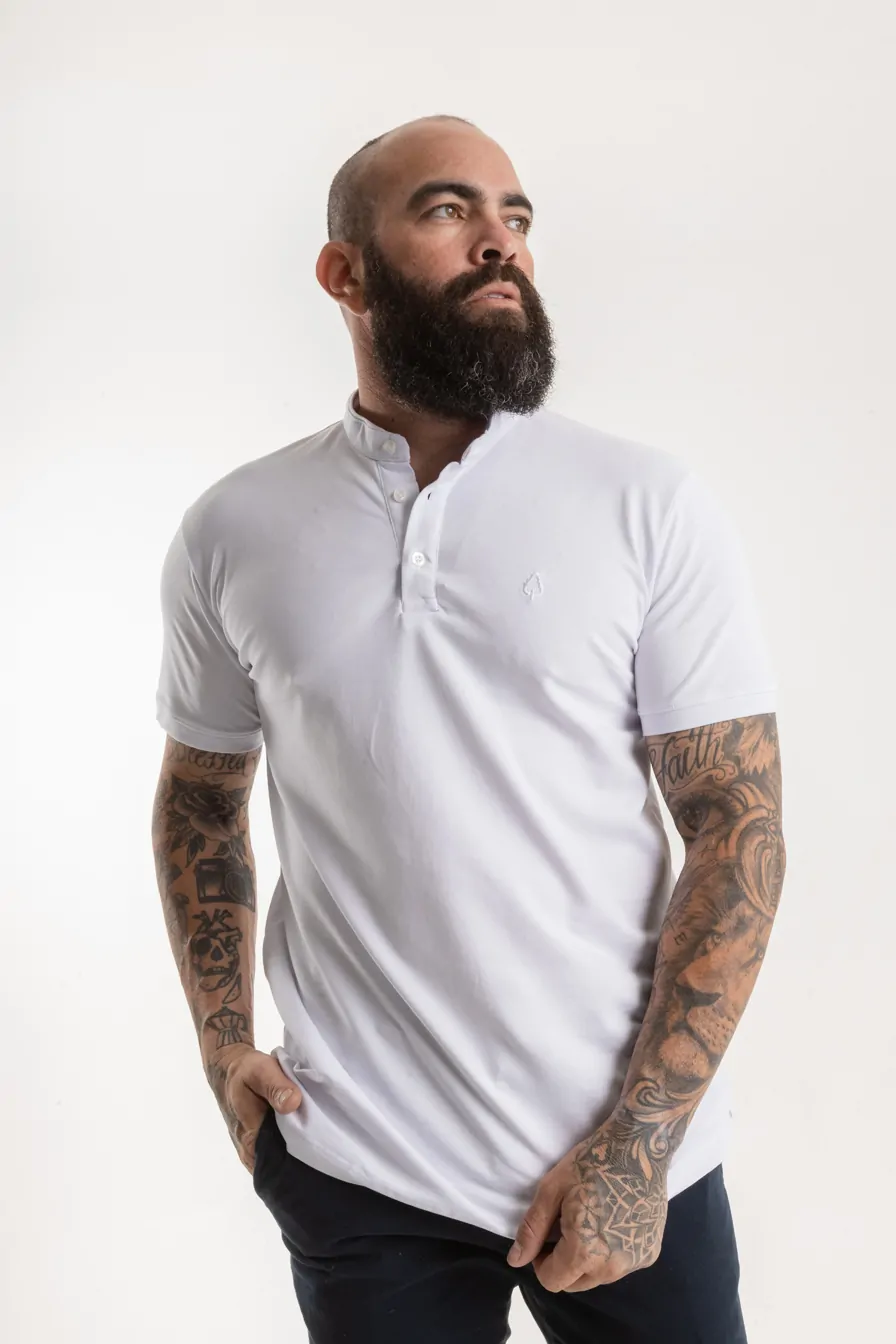 CAMISA HENLEY CHRONOS BRANCA NAVY BLANC