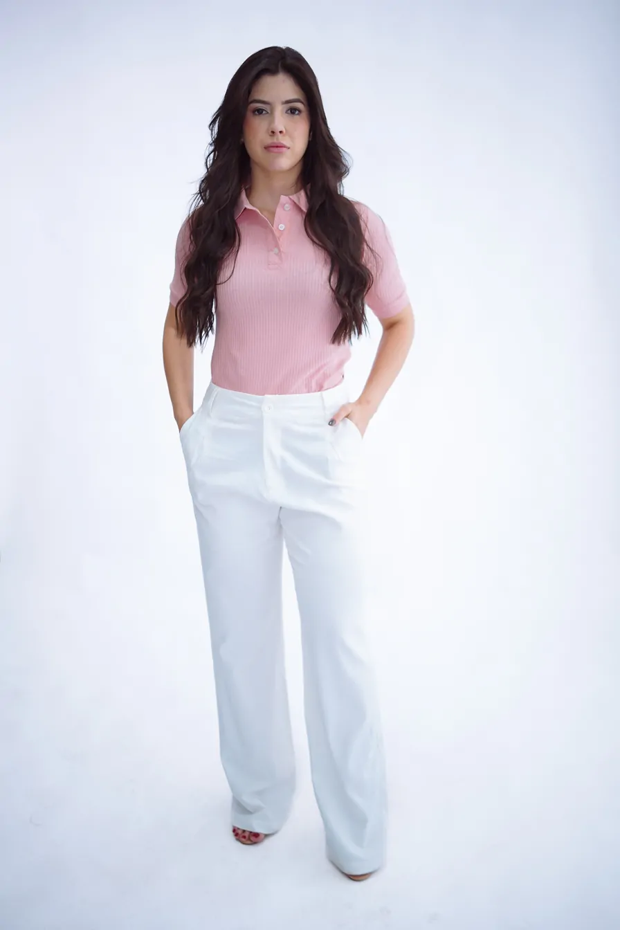 CAMISA GOLA POLO URBAN ROSA FEMININA